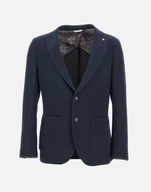 Men's Cotton Blend Blue Blazer