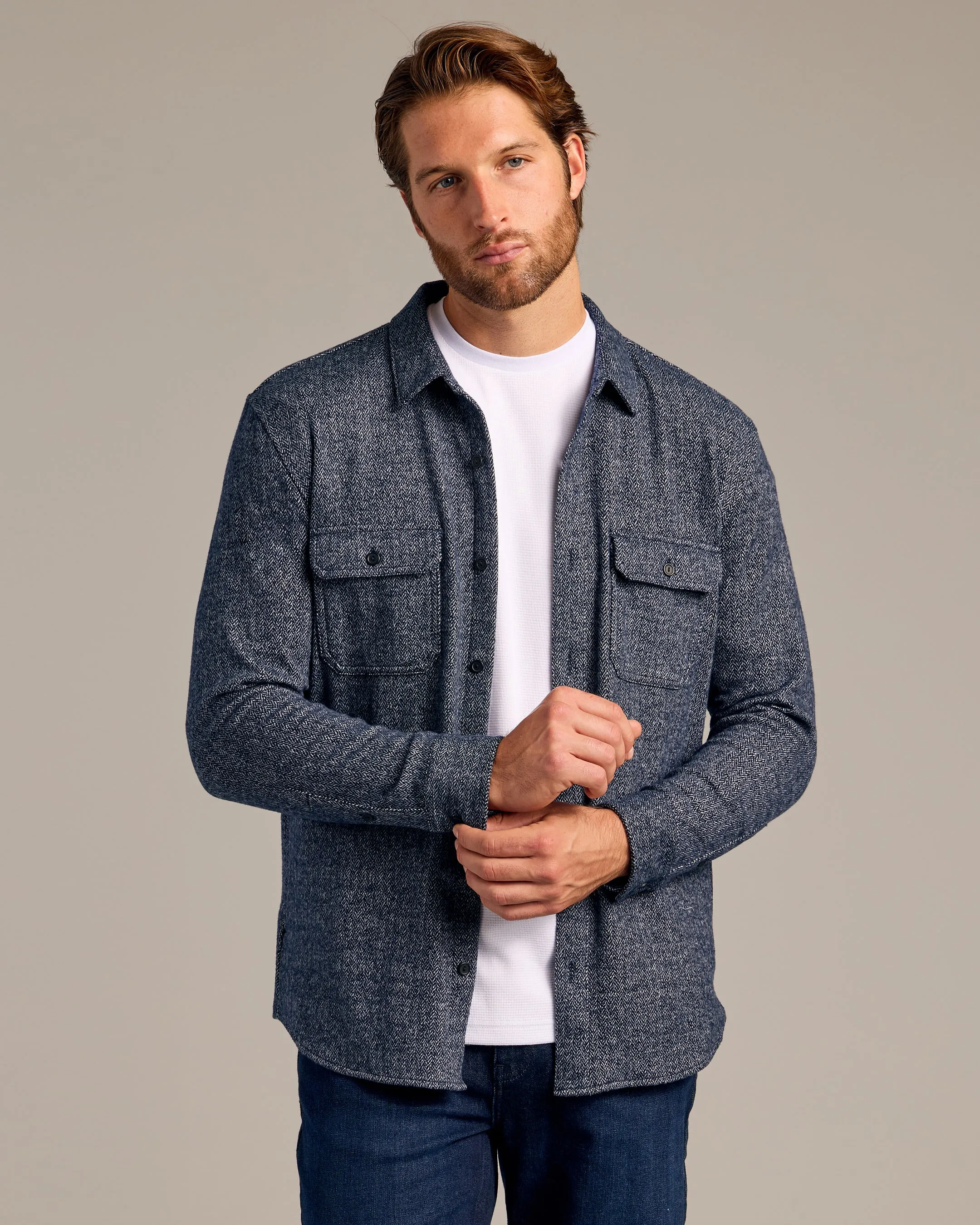 Navy & Light Gray Shirt Jacket 2-Pack