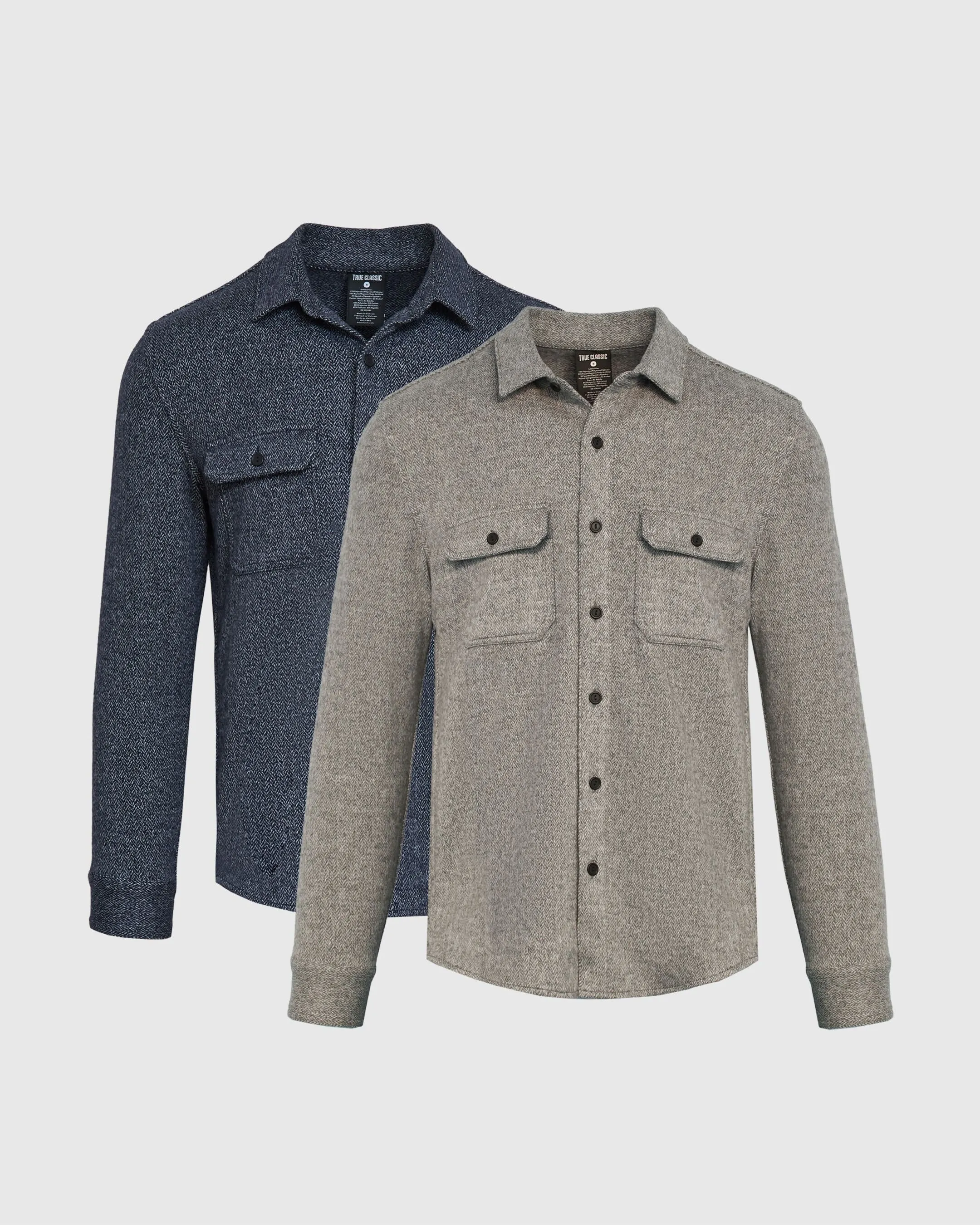 Navy & Light Gray Shirt Jacket 2-Pack