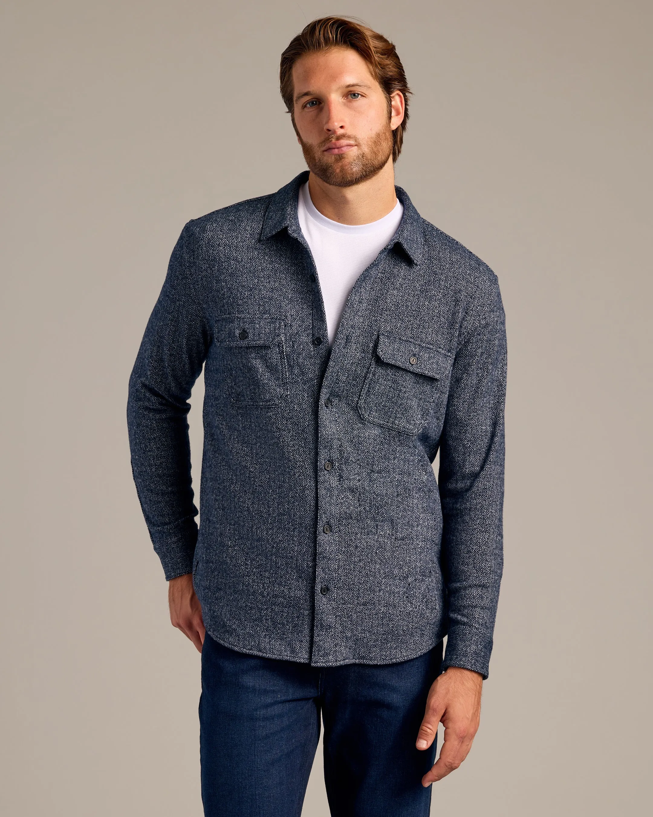 Navy & Light Gray Shirt Jacket 2-Pack