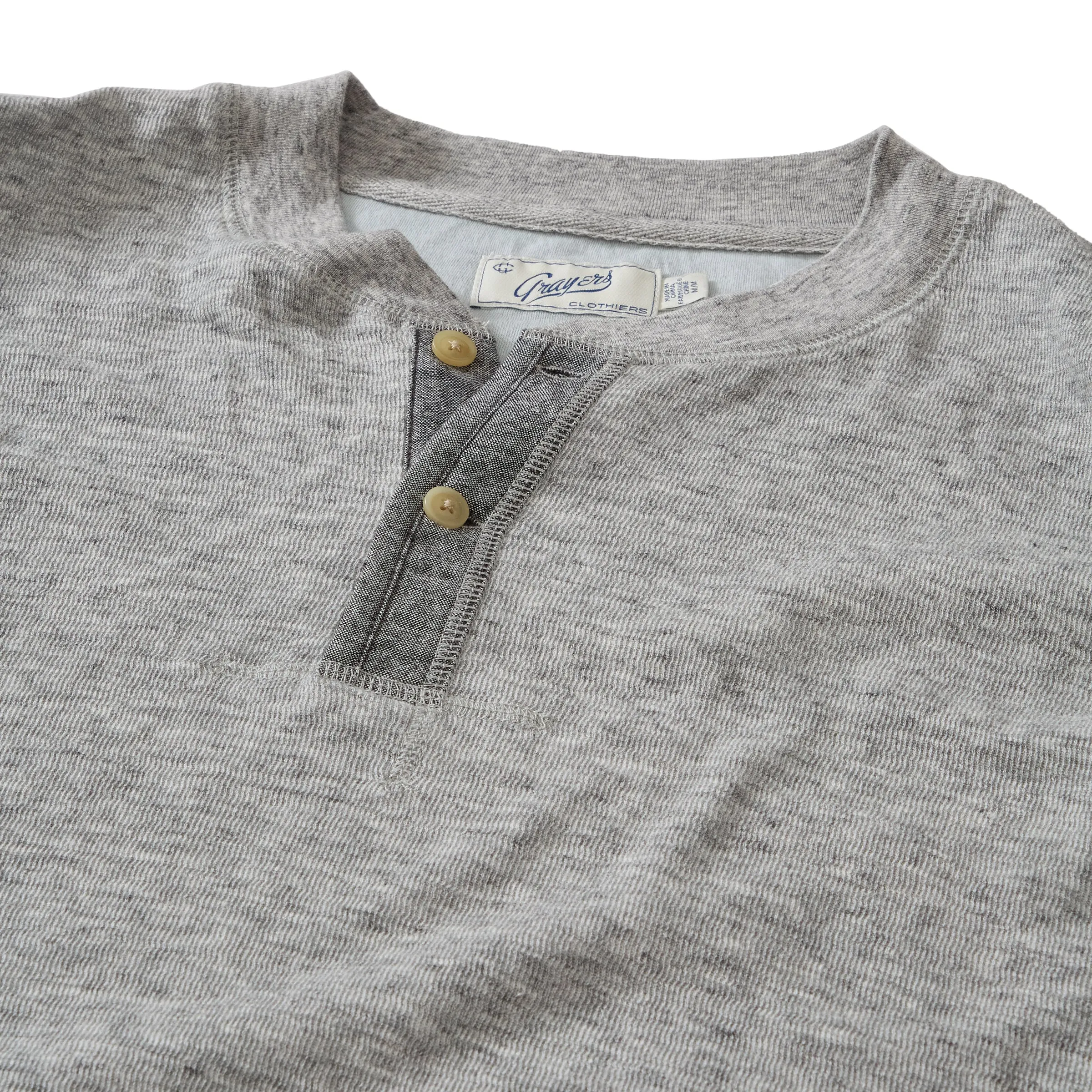 New Windsor Double Cloth Henley - Gray Heather