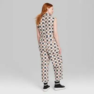 New - Women's Ascot   Hart Checkered Graphic Jumpsuit - XXL