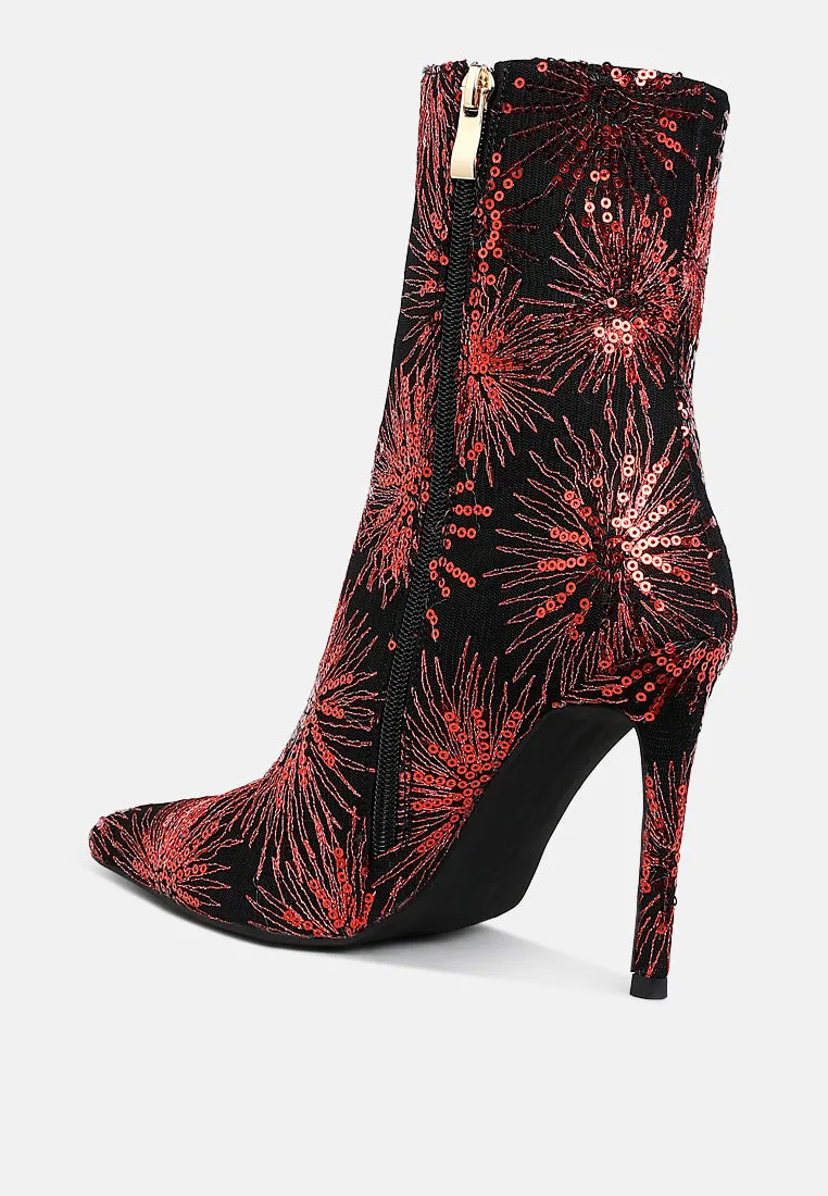 Oleander Sequin Embellished Stiletto Boots