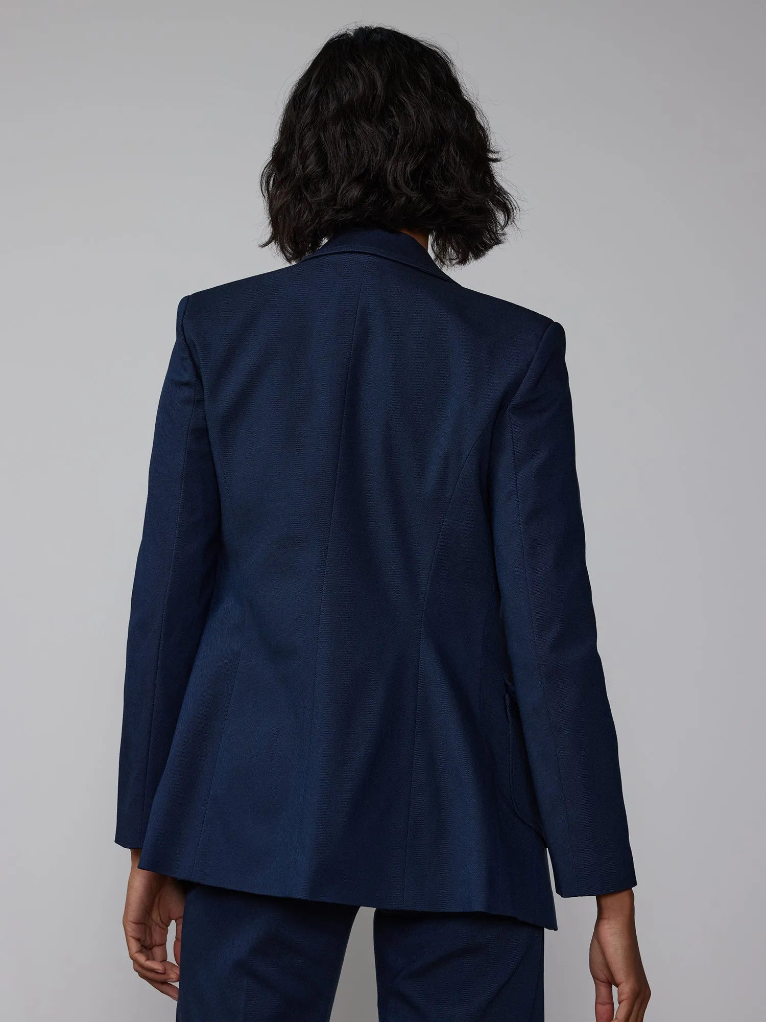 Paige Denim Sculpted Pleated Pocket Blazer