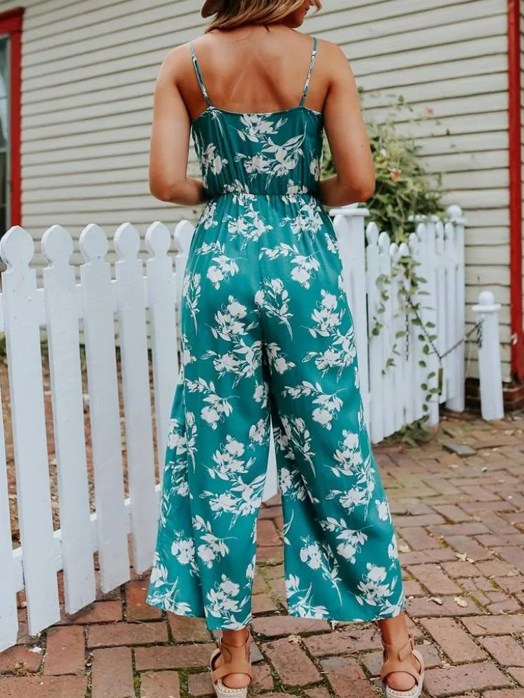 Perfect Floral Sleeveless Wide-Leg Jumpsuit