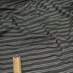 Printed Knits Design-135 White Stripes on Dark Grey