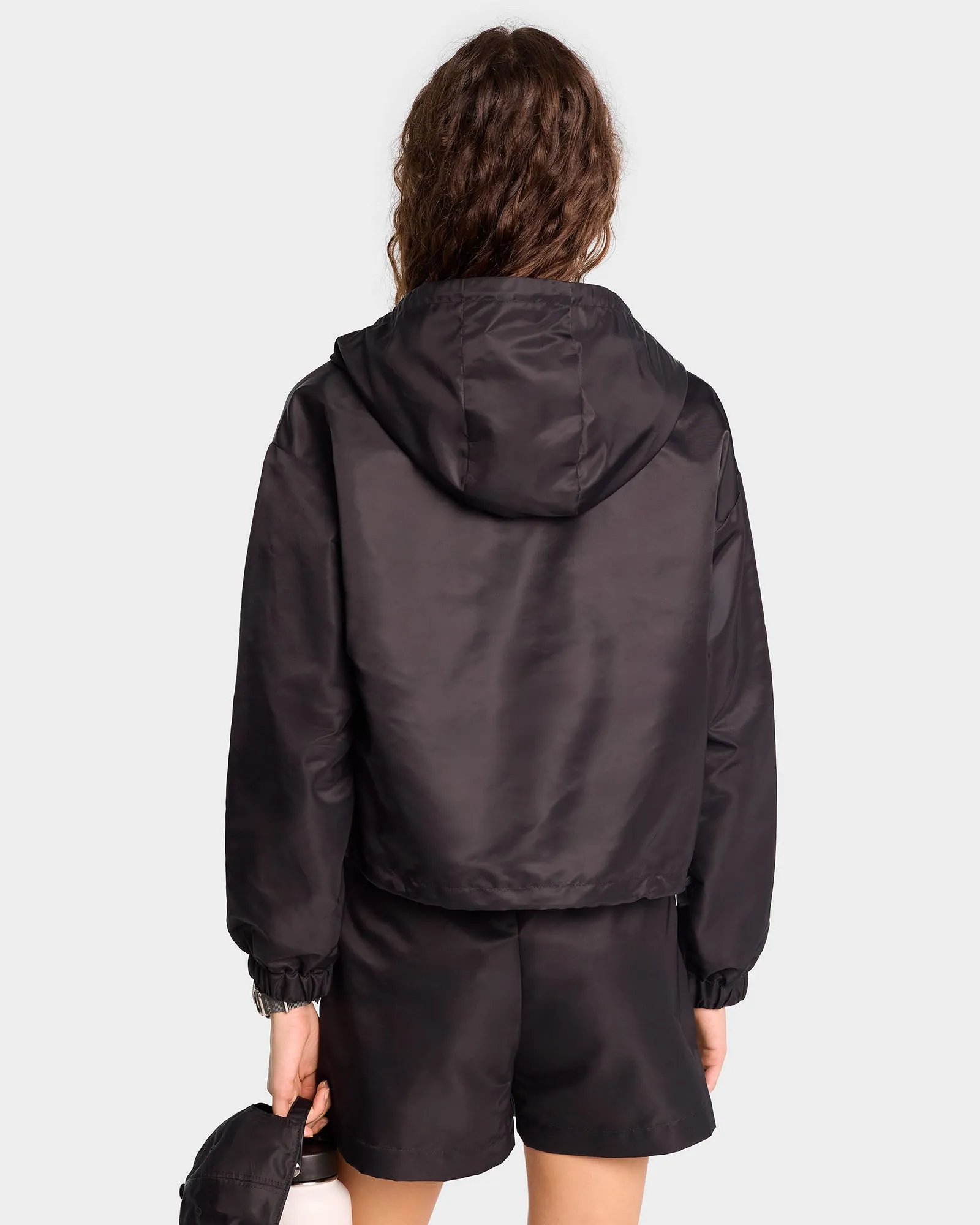 Running Woman Nylon Windbreaker - Black/White