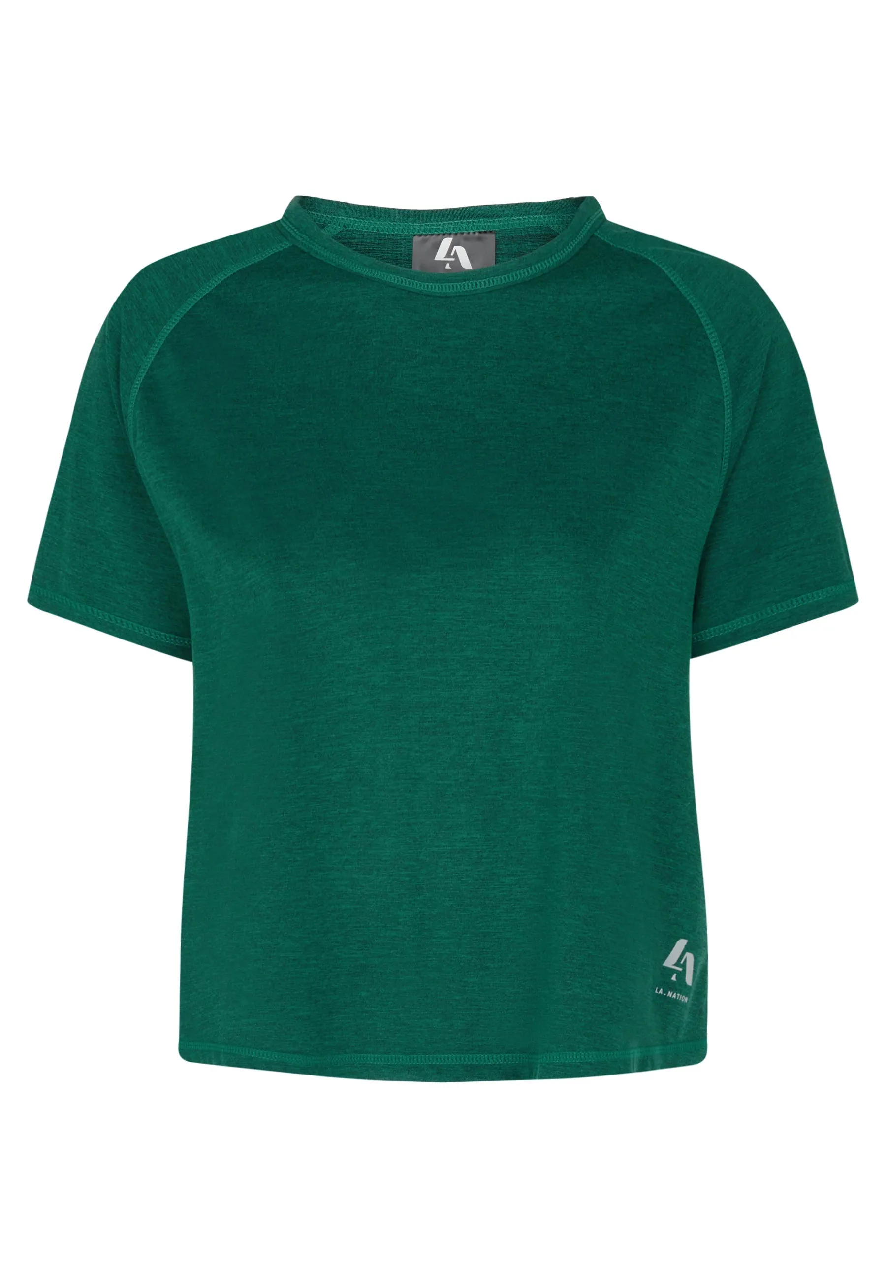 Short Sleeve T-Shirt With Cross Over Back-Green