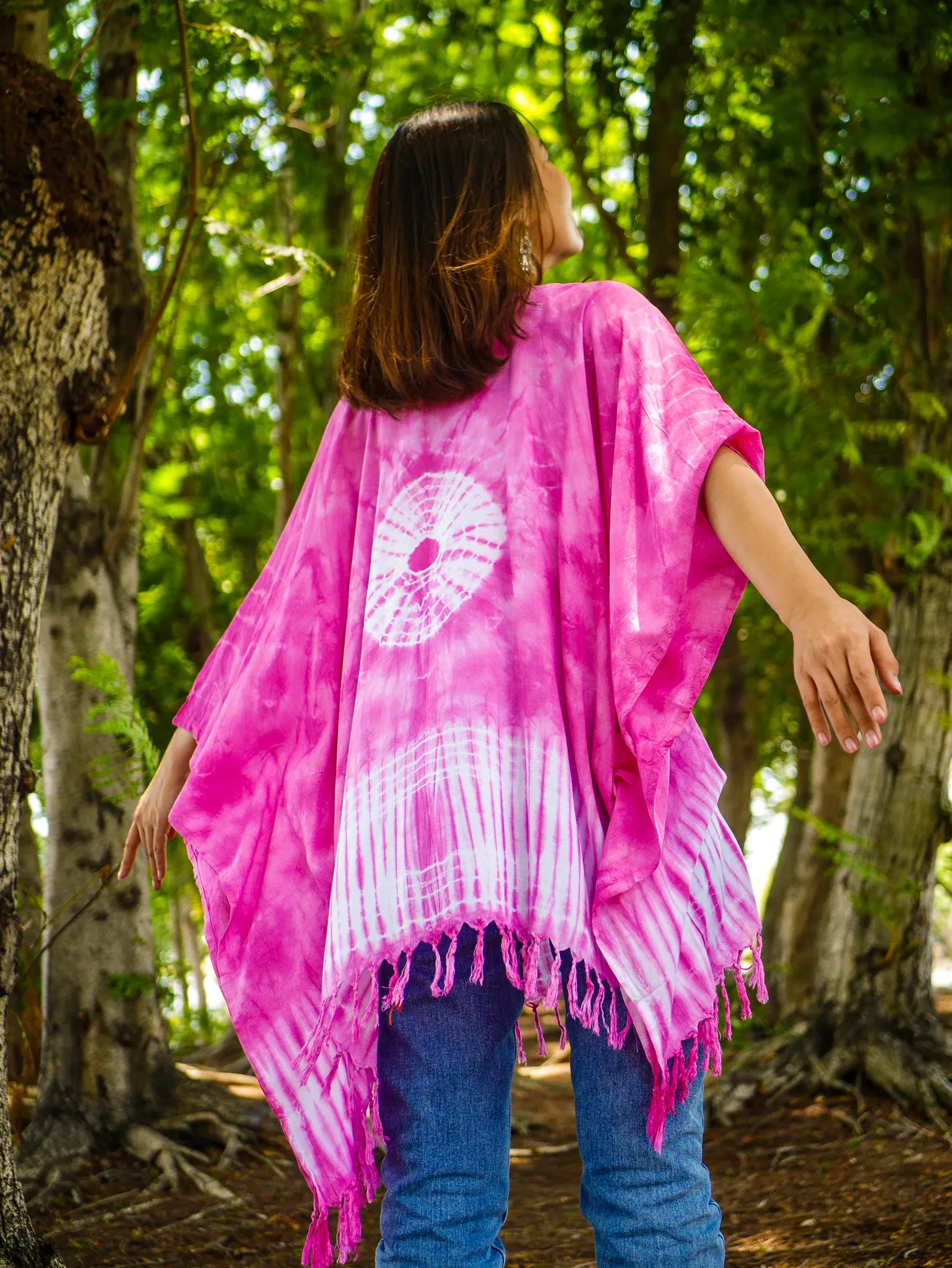 T0727- Hand Dyed Tunic Boho Kaftan Blouse Hippie Oversize Tops