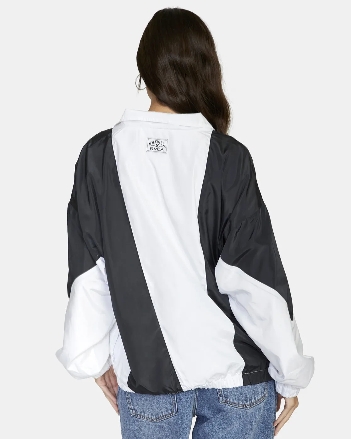 Throwback Windbreaker Jacket - Black/White