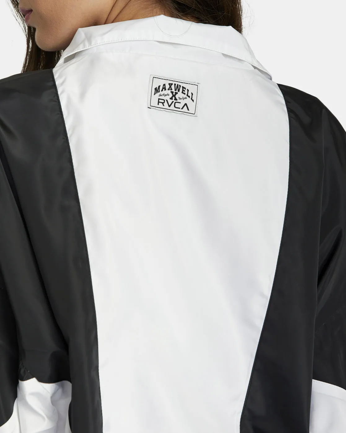 Throwback Windbreaker Jacket - Black/White