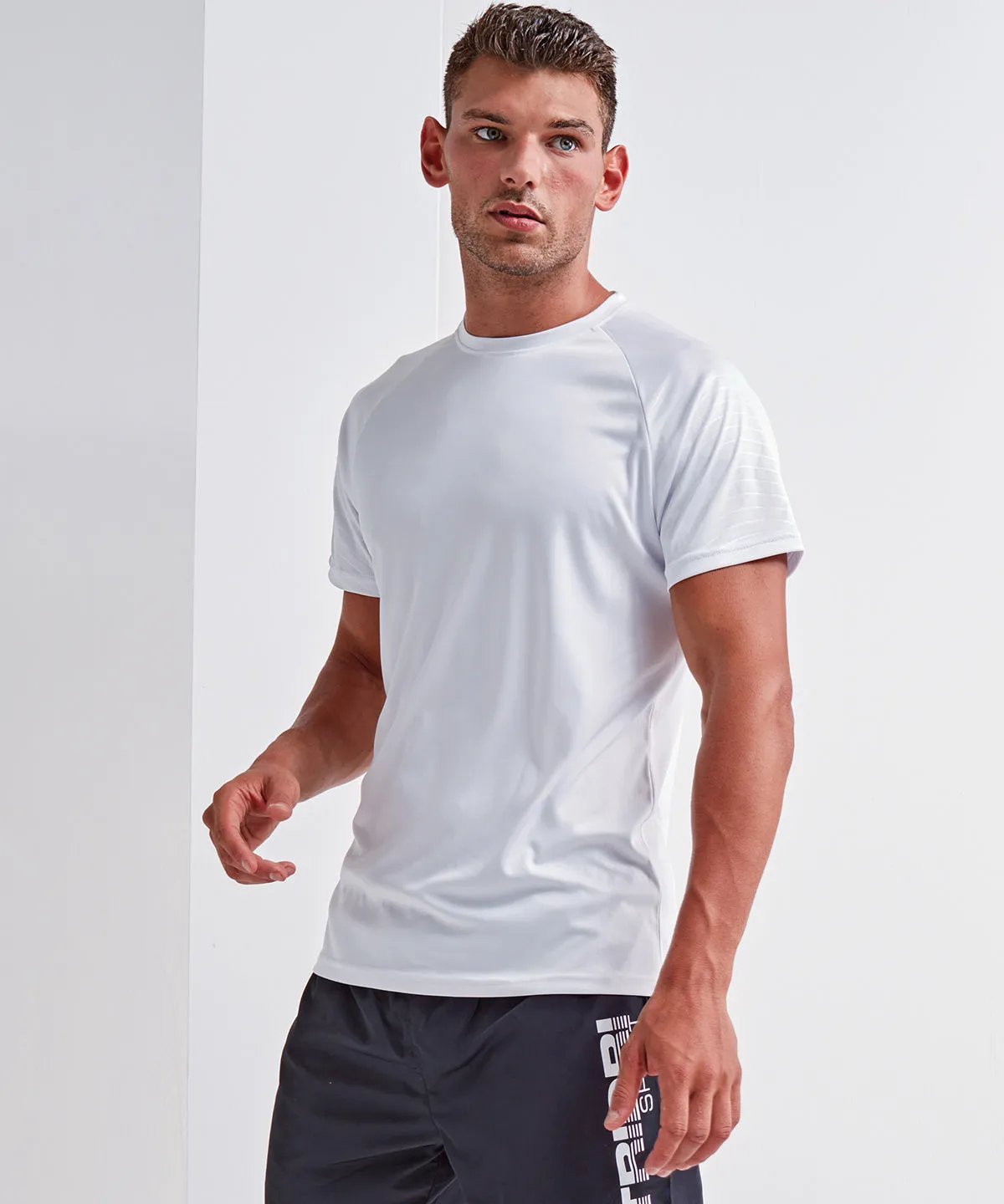 TriDri® embossed sleeve t-shirt | White