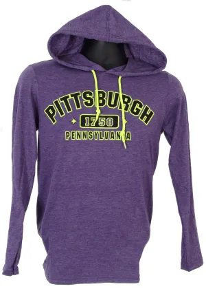 TSPG20P Long Sleeve Hooded T-Shirt Pittsburgh 1758 HEATHER PURPLE