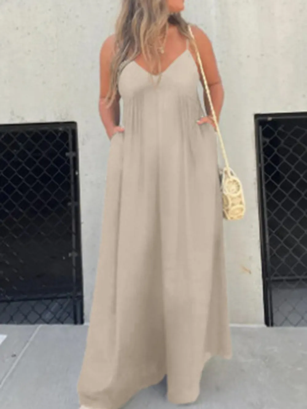 V-Neck Effortless Wide Leg Jumpsuit