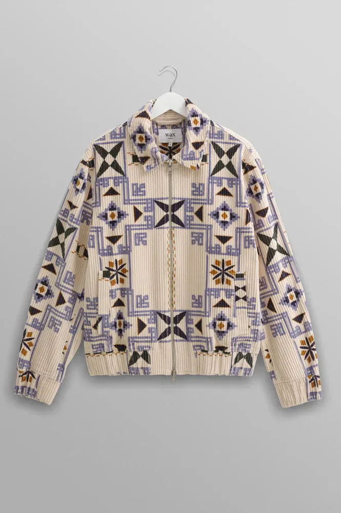 Wax Cartha Print Cord Geo Ecru Jacket