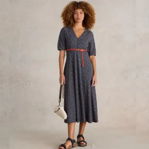 Whitestuff Megan Jersey Midi Dress | Navy Print