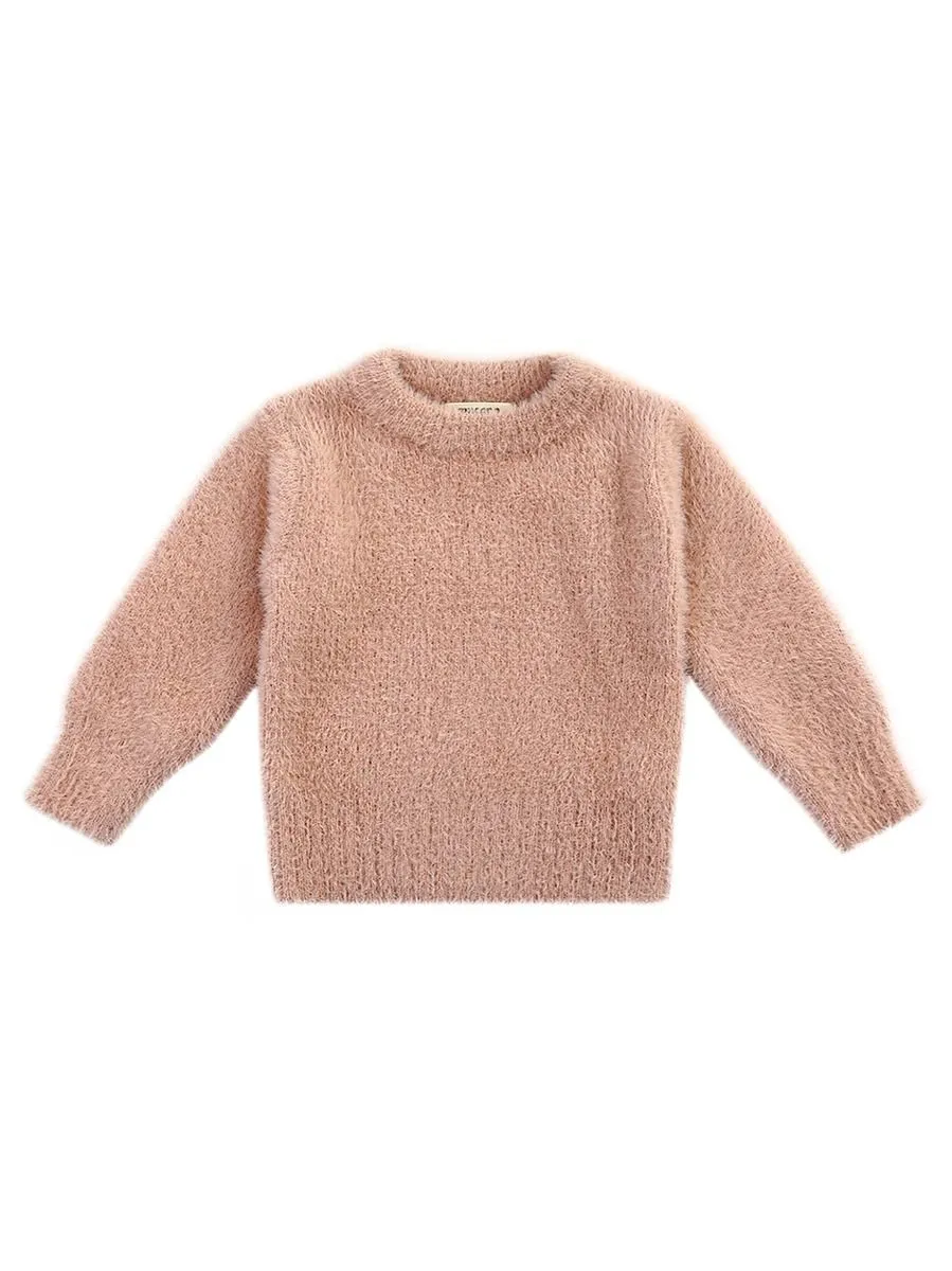 Winter Baby Toddler Girl Solid Color Soft Sweater