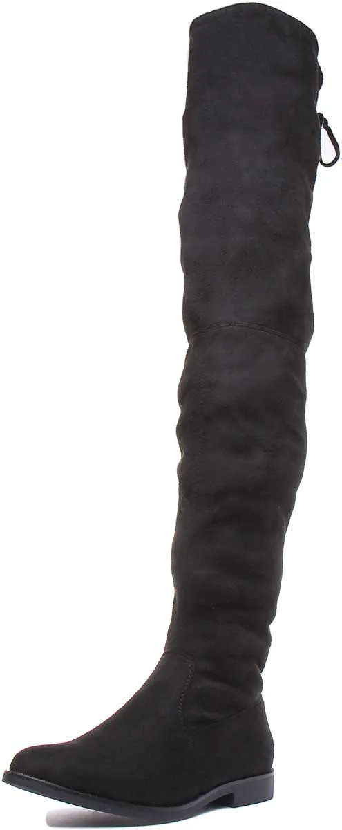 Womens Faux Suede FLat Over the Knee Boots