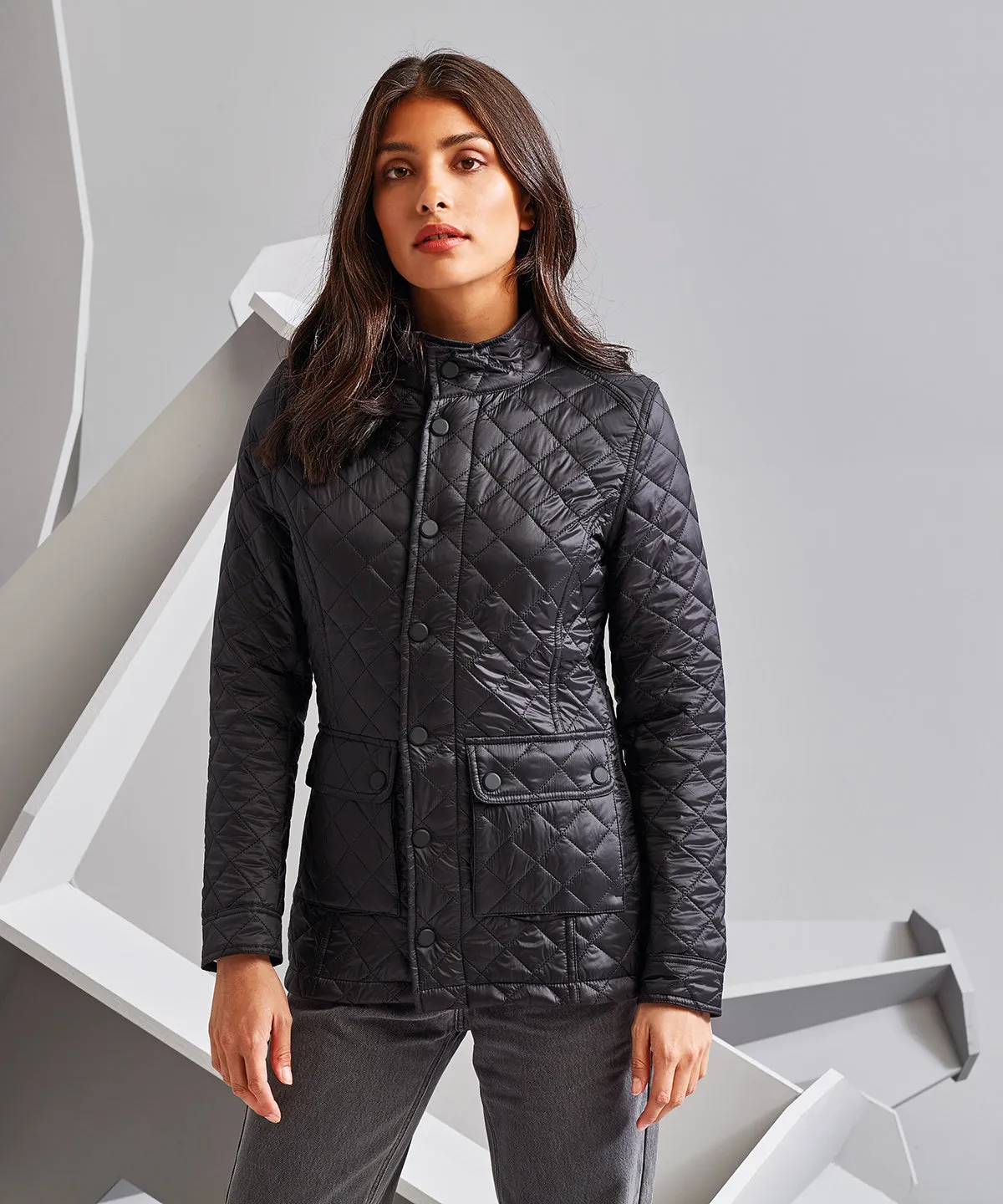 Womens Quartic quilt jacket | Black