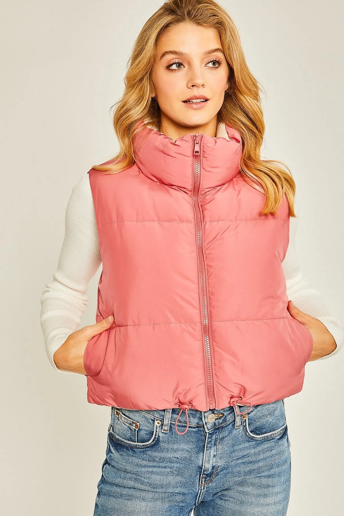 Woven Reversible Vest - Hibiscus