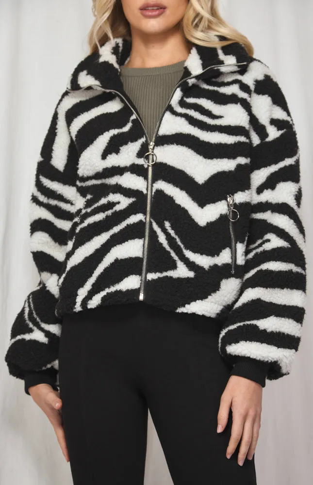 Zebra Teddy Fleece Jacket