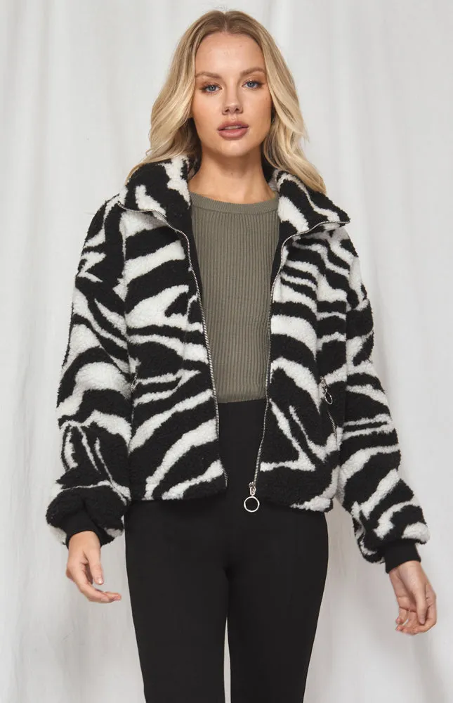 Zebra Teddy Fleece Jacket